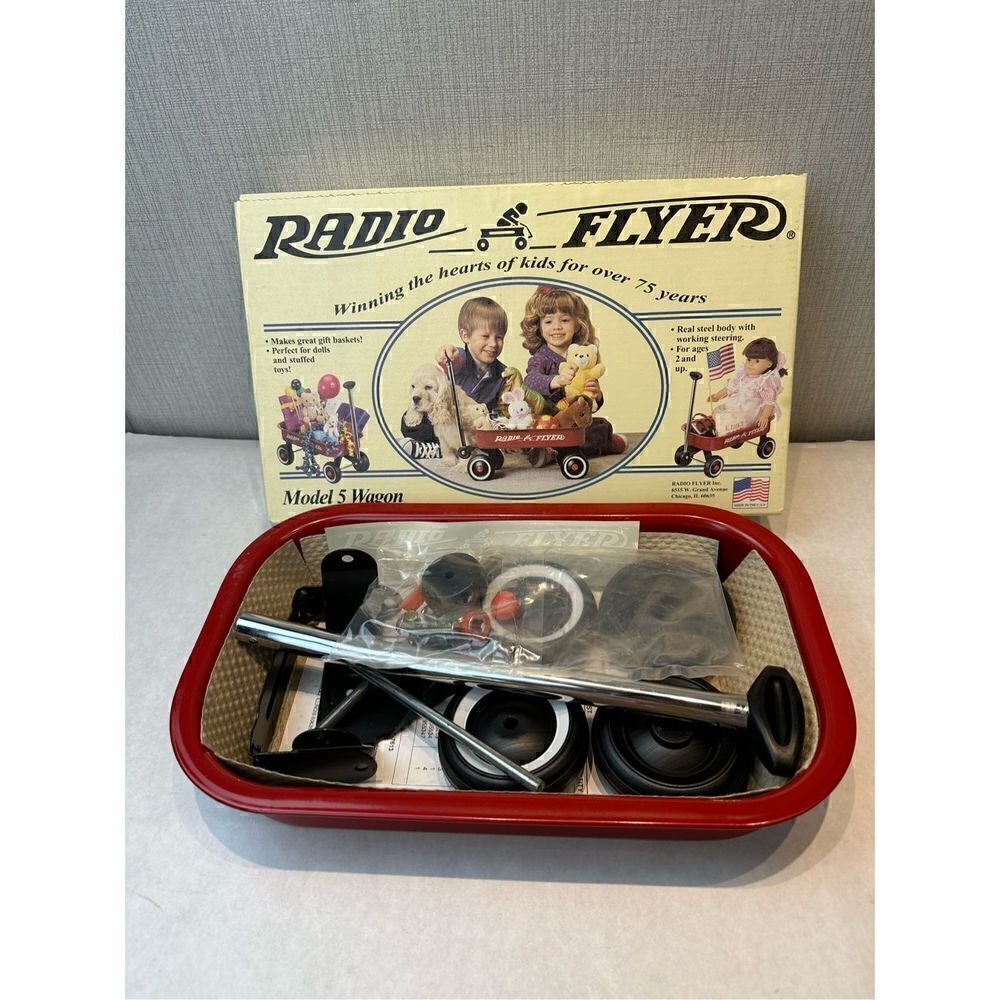Radio Flyer Little Red Wagon Model 5 Steel Metal Doll Size